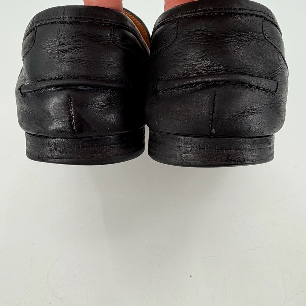 GUCCI Black Leather Horsebit Classic Mens 9 Dress Shoes Loafers FLAWS - Picture 14 of 14